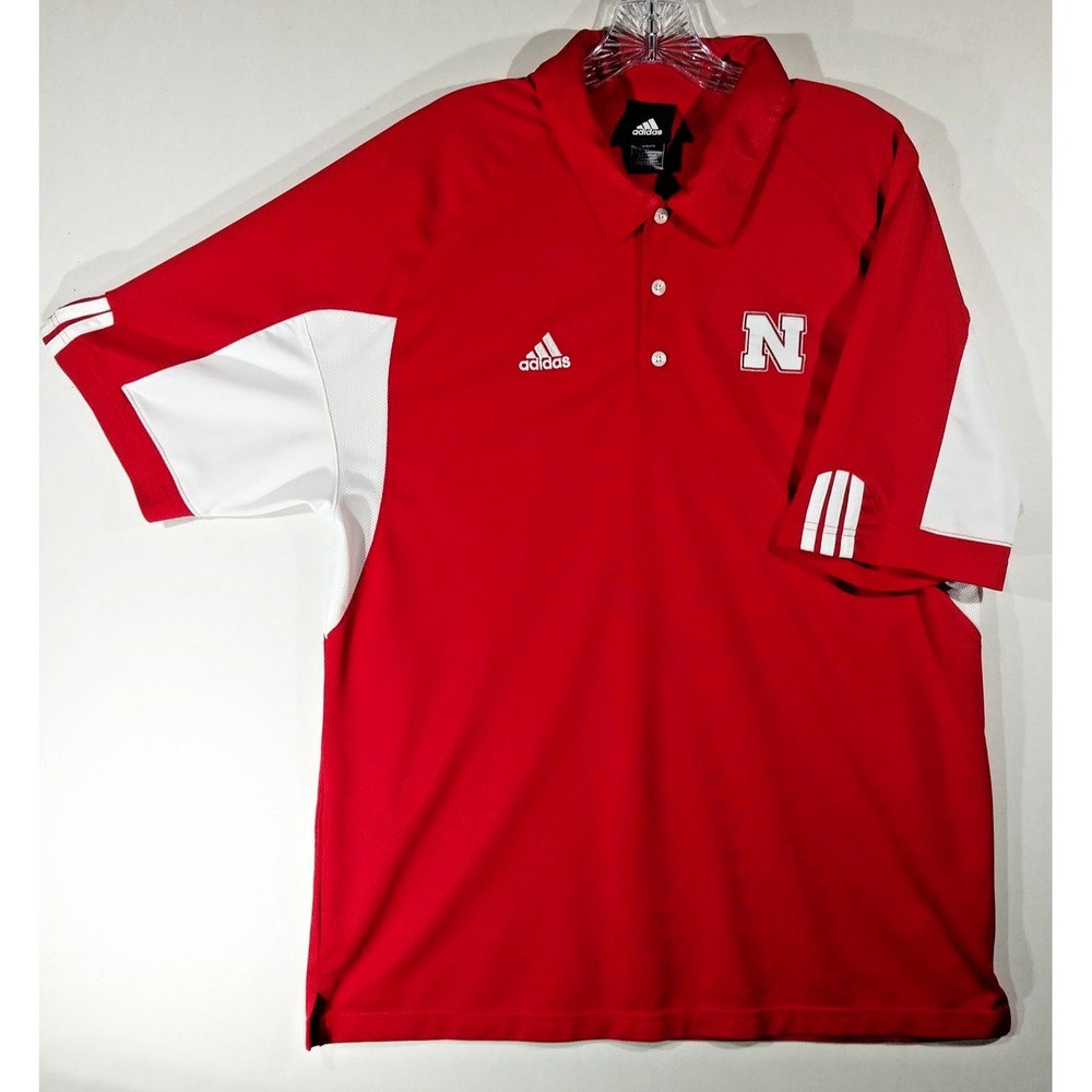 Authentic 2008 Nebraska Adidas Coach Polo Shirt Mens Large